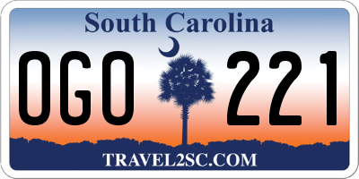 SC license plate OGO221