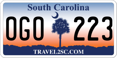 SC license plate OGO223