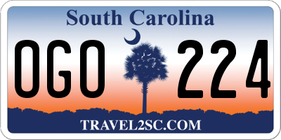 SC license plate OGO224