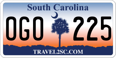 SC license plate OGO225