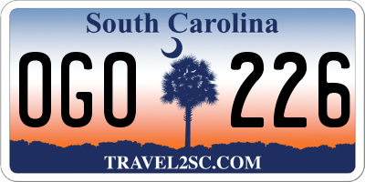 SC license plate OGO226