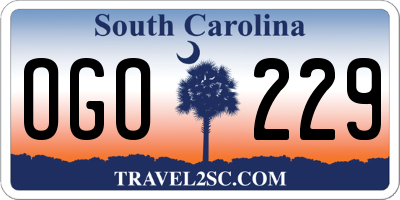 SC license plate OGO229