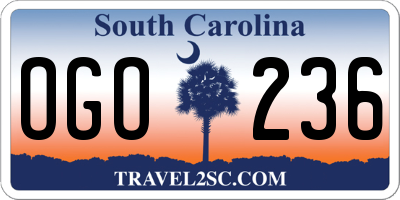 SC license plate OGO236