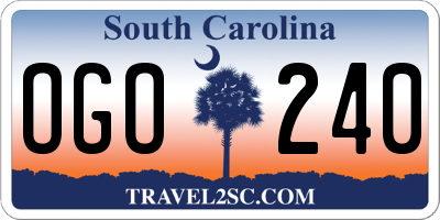 SC license plate OGO240