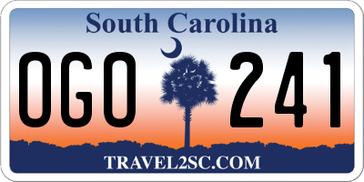 SC license plate OGO241