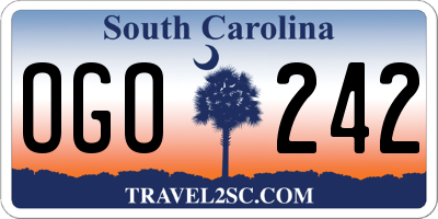 SC license plate OGO242