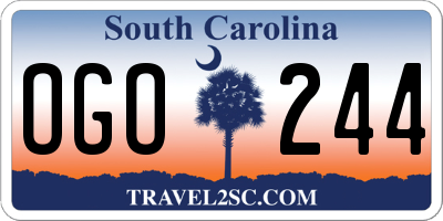 SC license plate OGO244