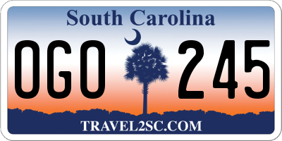 SC license plate OGO245