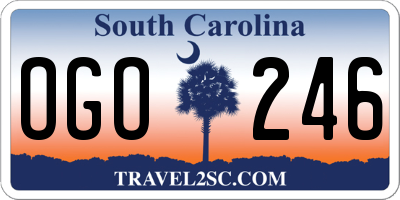 SC license plate OGO246