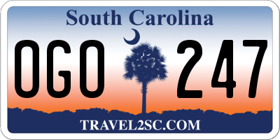 SC license plate OGO247