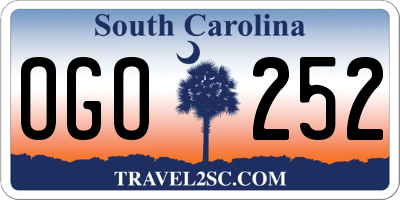 SC license plate OGO252
