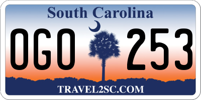 SC license plate OGO253