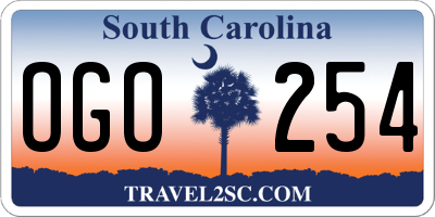 SC license plate OGO254