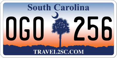 SC license plate OGO256