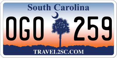 SC license plate OGO259