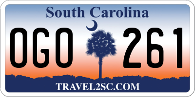 SC license plate OGO261