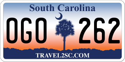 SC license plate OGO262