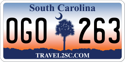 SC license plate OGO263