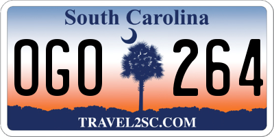 SC license plate OGO264
