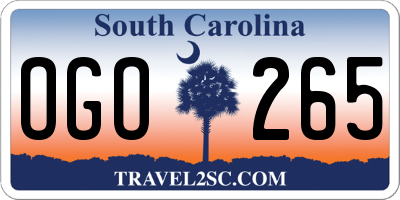SC license plate OGO265