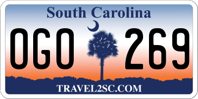 SC license plate OGO269