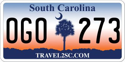 SC license plate OGO273