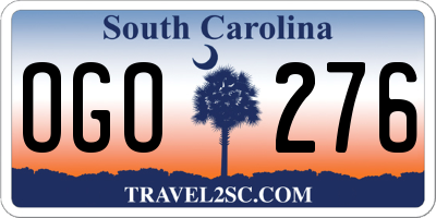 SC license plate OGO276