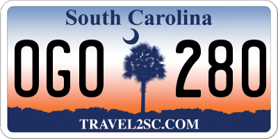 SC license plate OGO280