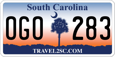 SC license plate OGO283