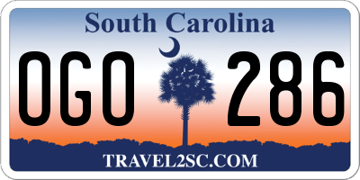 SC license plate OGO286