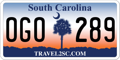 SC license plate OGO289