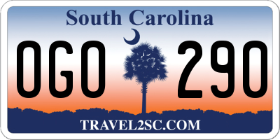 SC license plate OGO290
