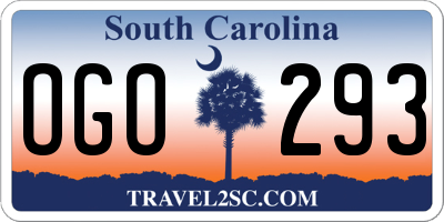 SC license plate OGO293