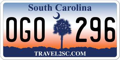 SC license plate OGO296