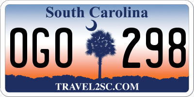 SC license plate OGO298