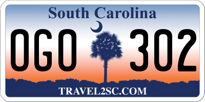 SC license plate OGO302