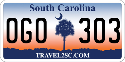 SC license plate OGO303