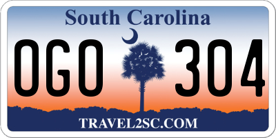 SC license plate OGO304