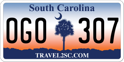 SC license plate OGO307