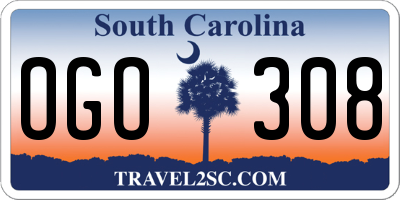 SC license plate OGO308