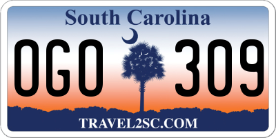 SC license plate OGO309