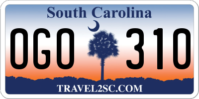 SC license plate OGO310