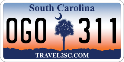 SC license plate OGO311