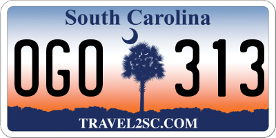 SC license plate OGO313