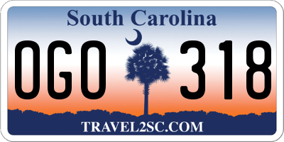 SC license plate OGO318