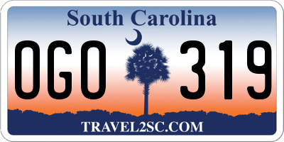 SC license plate OGO319