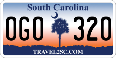 SC license plate OGO320