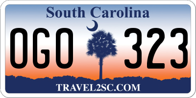 SC license plate OGO323