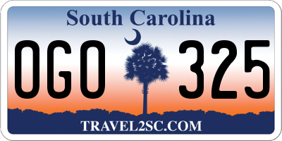 SC license plate OGO325