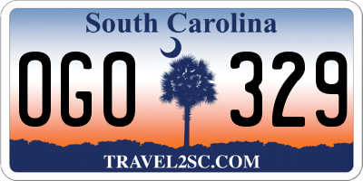SC license plate OGO329